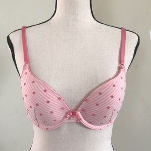 Victoria’s Secret 34 B pink polka dot Demi bra